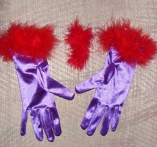 Purple ladies Gloves with Red Trim - £3.99 GBP