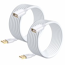 Costyle USB Extension Cable White 15ft, 2 Pack USB 2.0 Extender Cable USB Type A - £20.53 GBP
