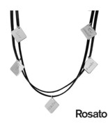 ROSATO Made in Italyl Brand New Necklace Black Leather and 925 Sterling ... - €38,81 EUR