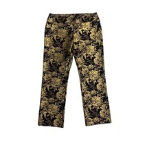Soft Surroundings XL Black Gold Floral Brocade Pants Slim Ankle Evening - $39.55 Soft Surroundings XL Black Gold Floral Brocade Pants Slim Ankle Evening - $39.55