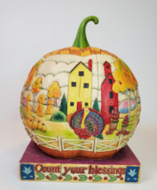 Jim Shore Count Your Blessings Pumpkin Figurine Thanksgiving Autumn Decor 2004 - £32.11 GBP