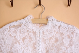 Button Down Short Sleeve Lace Tops Boho Wedding Custom Crop Lace Top image 6