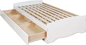 Mate&#39;S Twin 3-Drawer Minimalist Platform Storage Bed, Contemporary Twin ... - $470.99