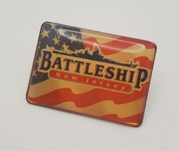 Battleship New Jersey Waving Flag USA Collectible Souvenir Lapel Hat Pin  - $14.65