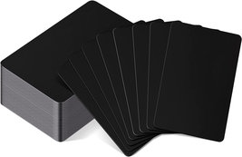 30 Pcs Blank Metal Business Cards Thickness 0.8 Mm Stainless Steel Cards, Black - £19.15 GBP