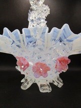 Franz Walz Glass Basket Twisted Handle Flowers, AS is 10 1/2 x 9 - $25.47