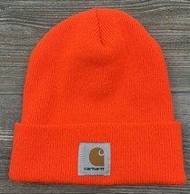 Carhartt Men&#39;s Safety Orange Cuffed Beanie Hat ~One Size - £10.90 GBP