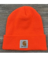 Carhartt Men&#39;s Safety Orange Cuffed Beanie Hat ~One Size - £10.85 GBP
