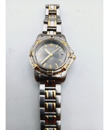 Vintage Fossil Watch Women Silver Gold Tone Gray Dial Date New Battery - $28.04