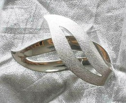 Sarah Coventry Elegant Mid Century Modern Silver-tone Brooch vintage 3 1/4 &quot; - £9.62 GBP