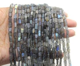 Natural Blue Flashy Labradorite Smooth Rectangle Gemstone Craft Making B... - $12.19