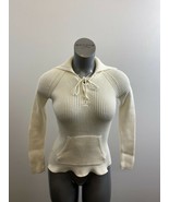 Old Navy Ribbed Tie V Neck Sweater Women&#39;s Size Small White Long Sleeve ... - $152.80 MXN