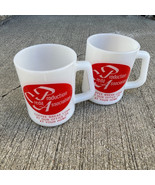 Federal Milk Glass Production Credit Association Advertising Coffee Mugs 2x - £19.05 GBP
