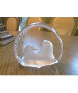 MATS JONASSON CRYSTAL GLASS PAPERWEIGHT DOVES HANDMADE SWEDEN SIGNED NUM... - €20,33 EUR