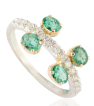 14K Gold Emerald Statement Ring - £518.39 GBP