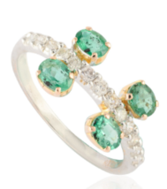 14K Gold Emerald Statement Ring - £518.08 GBP