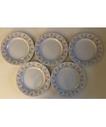 Dansk Country Manor Gray Bands And Leaves Blue Dots 5 Salad Plates 9&quot; Di... - $44.36 CAD