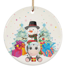 Cute Sloth And Snowman Winter Ornament Christmas Gift Decor For Animal Lover - £11.90 GBP