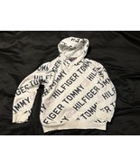 Tommy Hilfiger Youth Hoodie M (12/14) White Logo Print Pullover Sweatshi... - $20.66 CAD