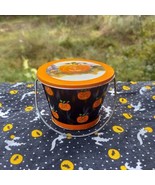 Vintage Halloween Tin Pail or Bucket Jack o Lantern Design by Russ Berrie - £9.59 GBP