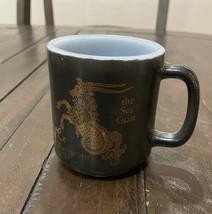 VTG GLASBAKE ZODIAK COFFEE CUP MUG CAPRICORN BLACK - $10.88