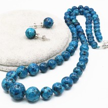 6-14mm Natural Ornaments Blue Epidote Beads Lucky Stones Necklace Chain Earrings - £15.25 GBP