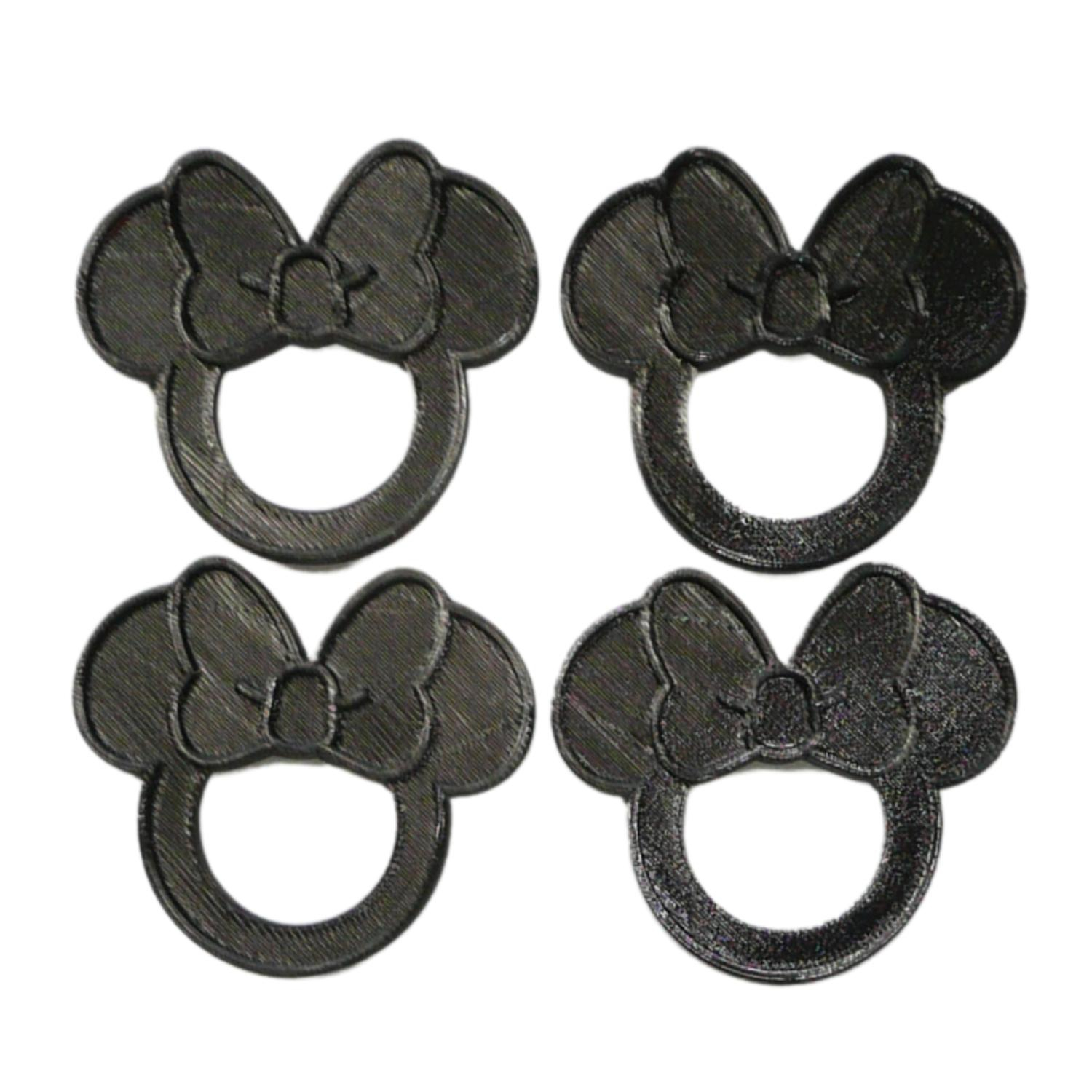 Minnie Mouse Themed Black Napkin Ring Holders Set Of 4 Made In USA PR4803 - $4.99