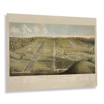 1865 Camp Dennison Cincinnati Ohio Bird&#39;s Eye View Map Print Wall Art Poster - £31.85 GBP+