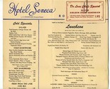 Hotel Seneca Luncheon Menu Rochester New York 1954 - £17.12 GBP