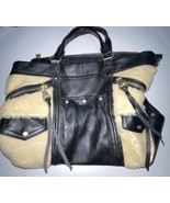 Aimee Kestenberg shearling &amp; black leather satchel bag Tote Fair Bag LOW $ - $89.37 CAD