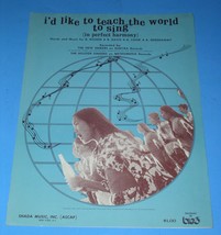 Coca Cola I&#39;d Like To Teach The World To Sing Sheet Music Vintage 1971 Coca Cola - £12.17 GBP
