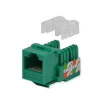10 pack lot Keystone Jack Cat5e Green Network Ethernet 110 Punchdown 8P8C - £27.45 GBP