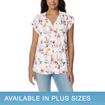 Buffalo Ladies&#39; Size Large Flutter Sleeve Blouse Top, Floral Cascade - $13.99