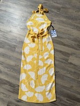 DVF X Target Halter Tie Neck Ginkgo Yellow Sweaterknit Midi Dress NWT XS - £15.11 GBP