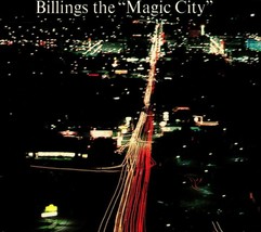 Aerial View at Night Billings Montana MT The Magic City UNP Chrome Postcard  S20 - £3.08 GBP