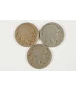 Lot of 3 Buffalo Nickels (1918-P + D + S) in Good to VF Condition, Natur... - $73.30 CAD