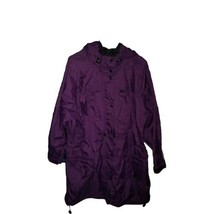 REI Womens 18 Rain Jacket Purple Plus Sz Rare Hooded Visor Mesh Lined Zip Sides - $59.35