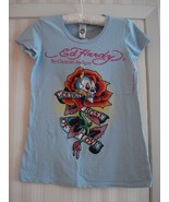 Ed Hardy NWT Golden Rose of Love Short Sleeve T Shirt w/Rhinestones Made... - €21,56 EUR