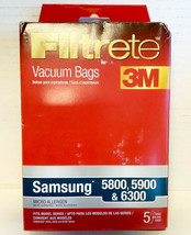 NEW 3M Filtrete 68711 Vacuum Bags for Select Samsung Vacuums (5 Bags) - White - £8.90 GBP