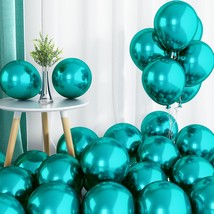 Chrome Teal Balloons, 50 Pcs Double-Layered Metallic Teal Balloons, Shin... - £23.69 GBP