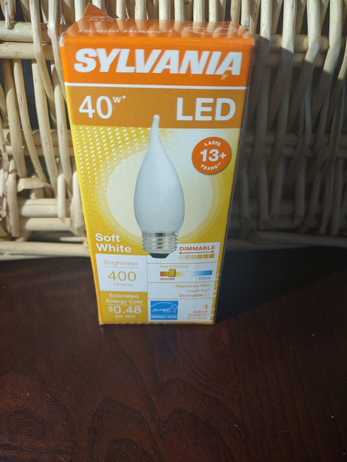 Sylvania 40451 LED B10 Candle Flame Light Bulb, Medium Base, Frosted, - $19.68