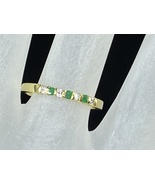 18K gold 0.18ct round brilliant Diamond Emerald stackable ring 2.3g s7 J... - £166.85 GBP