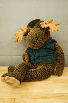 Vintage Giant Plush Toy Stuffed Animal House Canada Moose 34&quot; Tall in Green Vest - £75.15 GBP