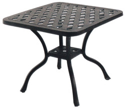 Outdoor end table Nassau cast aluminum square poolside furniture Desert ... - $157.71