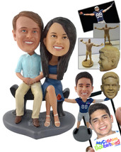 Personalized Bobblehead Beautiful Couple Sitting On A Chair Gorgeous At You - We - £191.01 GBP