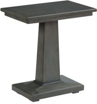 Chairside Table Woodbridge Charcoal Gray Tapering Column Rectangle Sculptural - £910.46 GBP