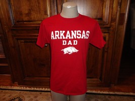 Red Champion Arkansas Dad Solid Cotton NCAA Razorbacks T-shirt Adult M V... - $21.77
