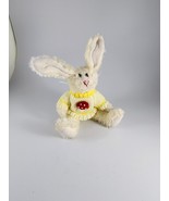 Hug Fun Jointed Plush Bunny Rabbit yellow Sweater mushroom 1999 Stuffed ... - £9.86 GBP