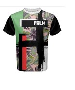 Man t-shirt with palm tree hawaiian modern stile cotton tee personalized print - $33.99
