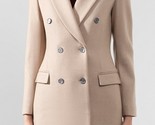 THEORY Damen Knielanger Mantel Tailored Solide Hellbraun Größe US 8 J090... - $326.10